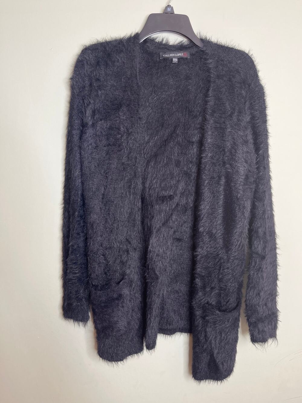 Colleen Lopez Black Eyelash Cardigan Small